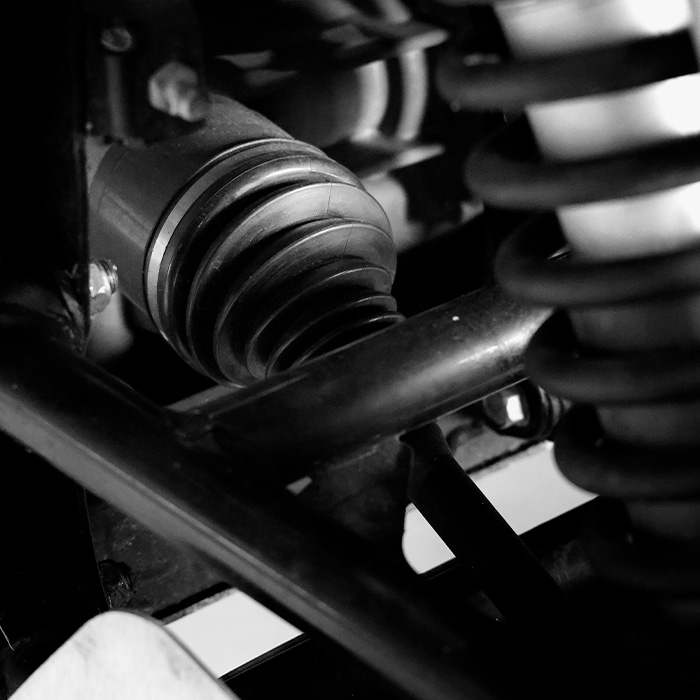 Close up car suspension wear and tear parts